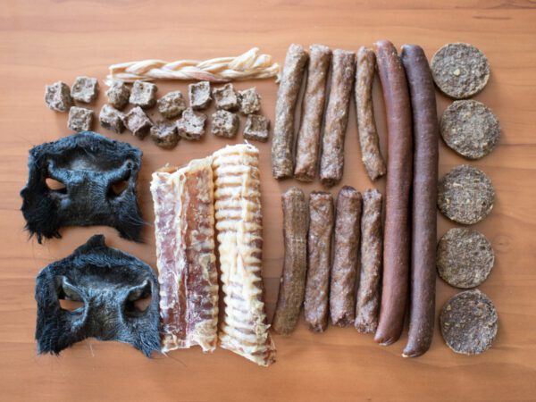 Different kinds of dog treats