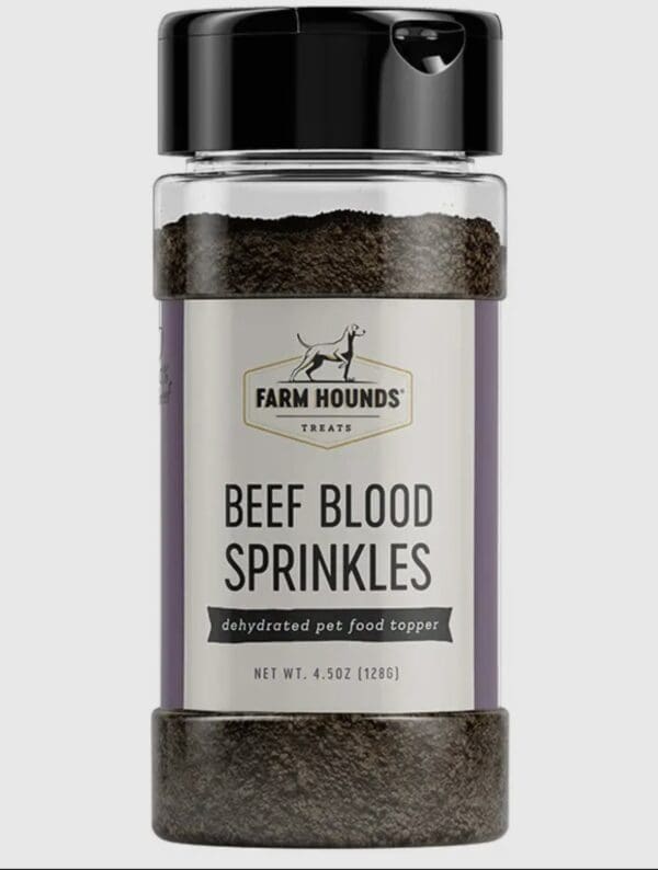 Beef blood sprinkles for dogs.